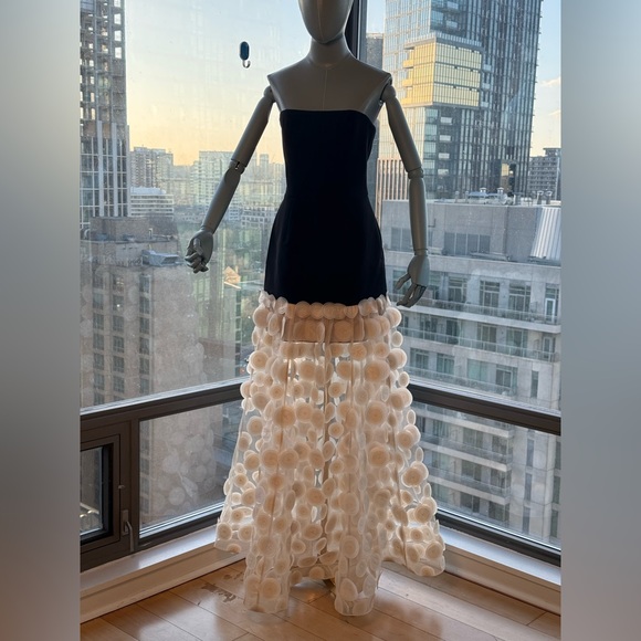 🆕 BRONX & BANCO 🧿 NWOT Harper Strapless Beige and Black Gown, Sz L US 8 - Picture 10 of 15